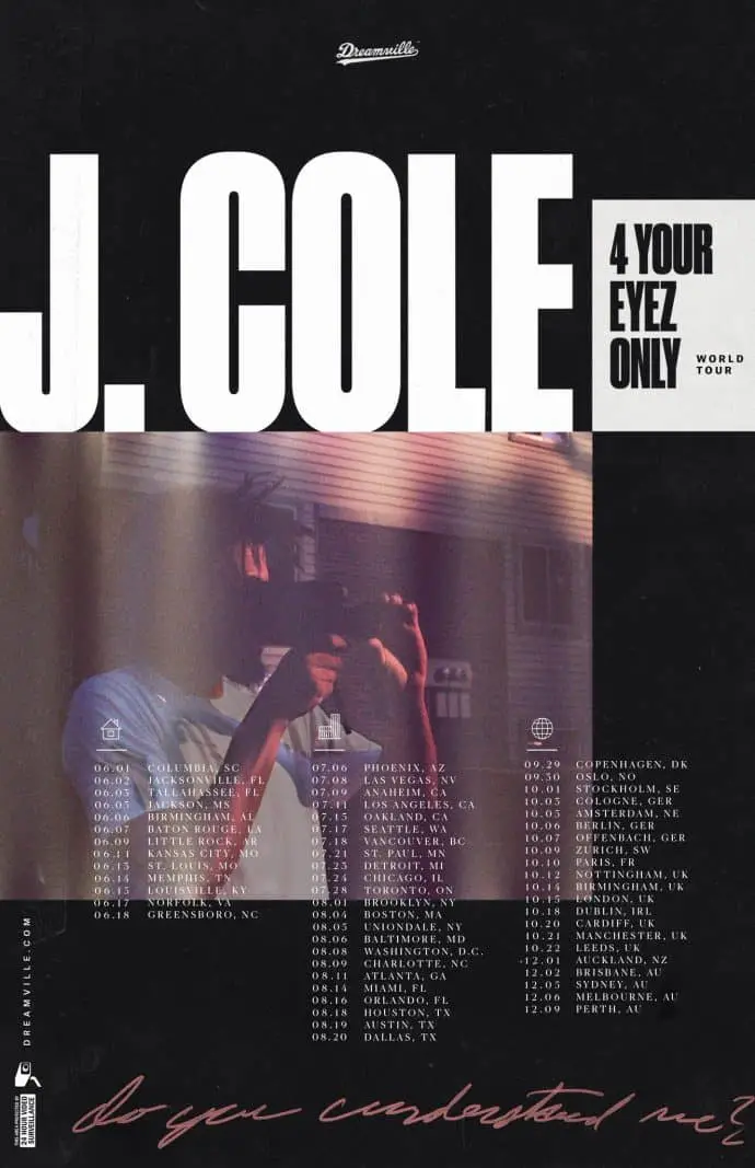 J. Cole Announces 4 Your Eyez Only World Tour 