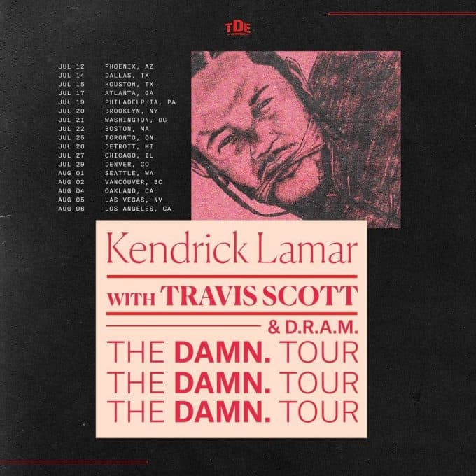 Kendrick Lamar Announces THE DAMN. TOUR with Travis Scott & D.R.A.M.