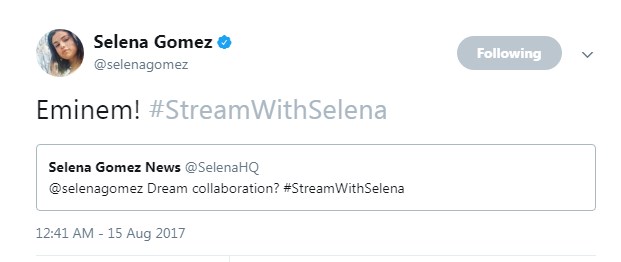 Selena Gomez Names Eminem as her Dream Collaboration