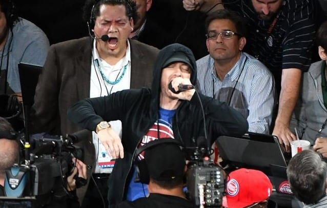 Eminem Introduce The Pistons At Their New Arena In Detroit