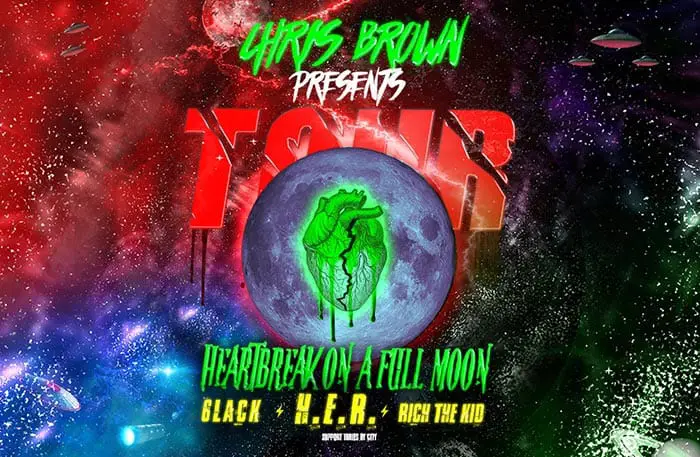 Chris Brown Announces 'Heartbreak On A Full Moon' Tour with H.E.R., 6LACK & Rich The Kid