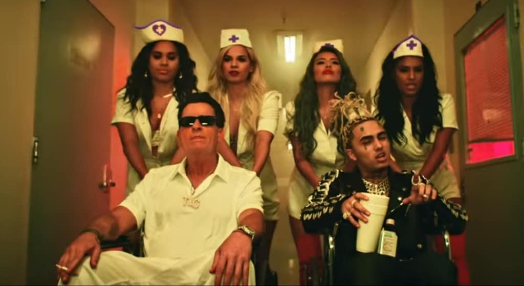 Watch Lil Pump's Drops New Video 'Drug Addicts' Starring Charlie Sheen
