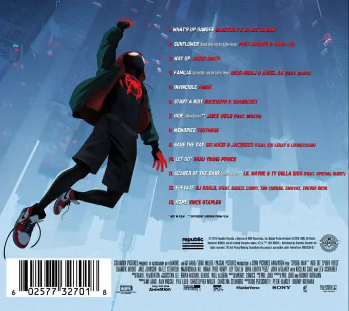 'Spider-Man Into The Spider-Verse' Movie Soundtrack Tracklist Revealed