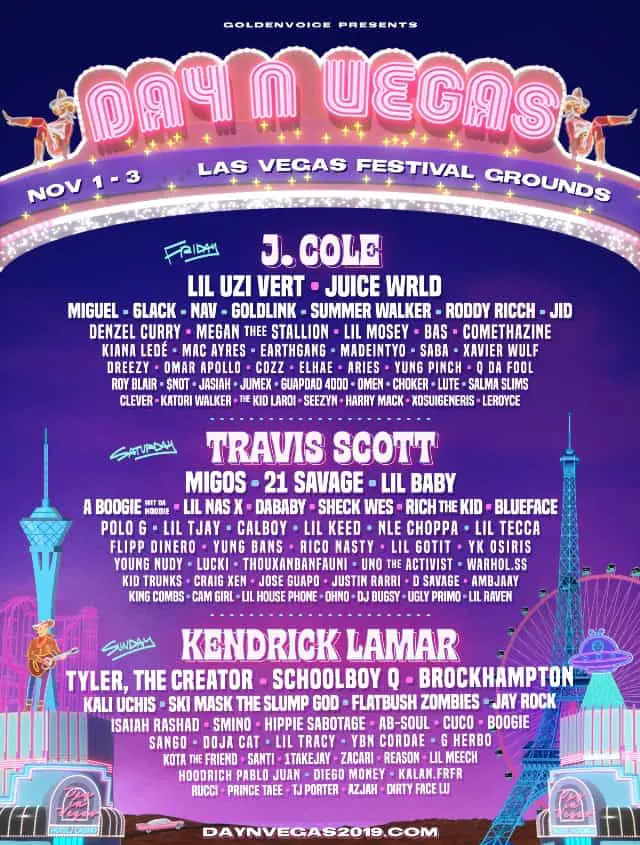 J. Cole, Travis Scott & Kendrick Lamar To Headline Inaugural 'Day N Vegas' Festival