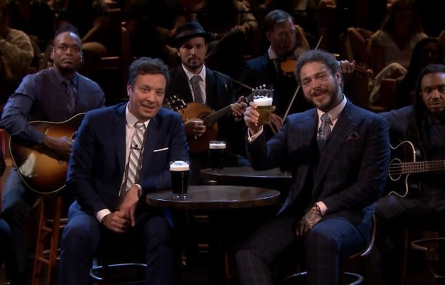 Watch Post Malone Previewed 'Circles', Sings 'Seven Drunken Nights' & Played Beer Pong with Jimmy Fallon