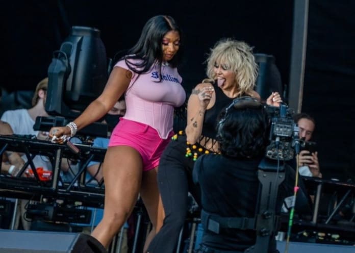 Miley Cyrus Crashes Megan Thee Stallion's 2021 ACL Fest Set, Twerks Together On Stage