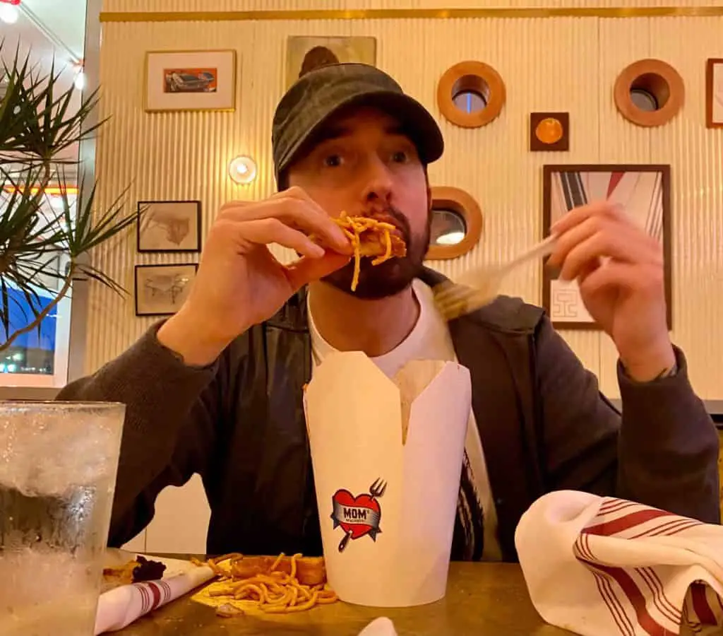 Eminem Enjoys Meat Sauce At His Mom's Spaghetti Restaurant