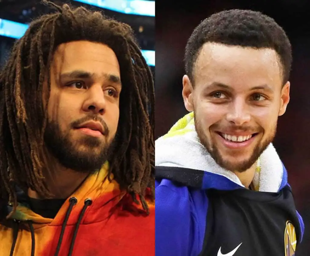 J. Cole & Stephen Curry Link Up At Hornets vs Warriors Game