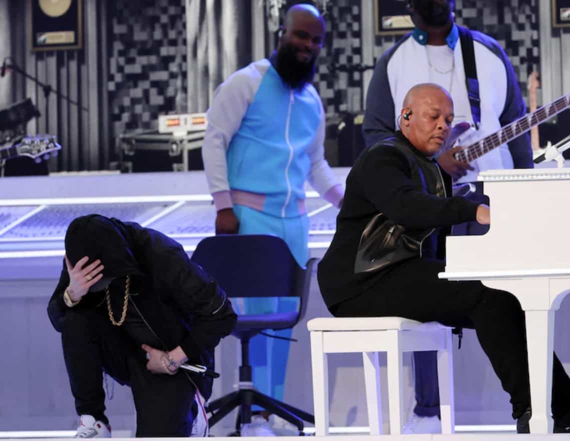 Dr. Dre Reveals NFL Didn't Have A Problem With Eminem Taking Knee At Super Bowl