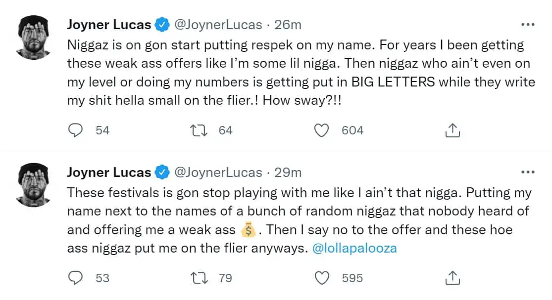 Joyner Lucas Slams Lollapalooza For Lack Of Respect I'm The Biggest Independent Artist