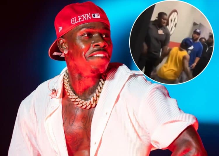 DaBaby Punches His Own Label Artist Wisdom At Concert Backstage