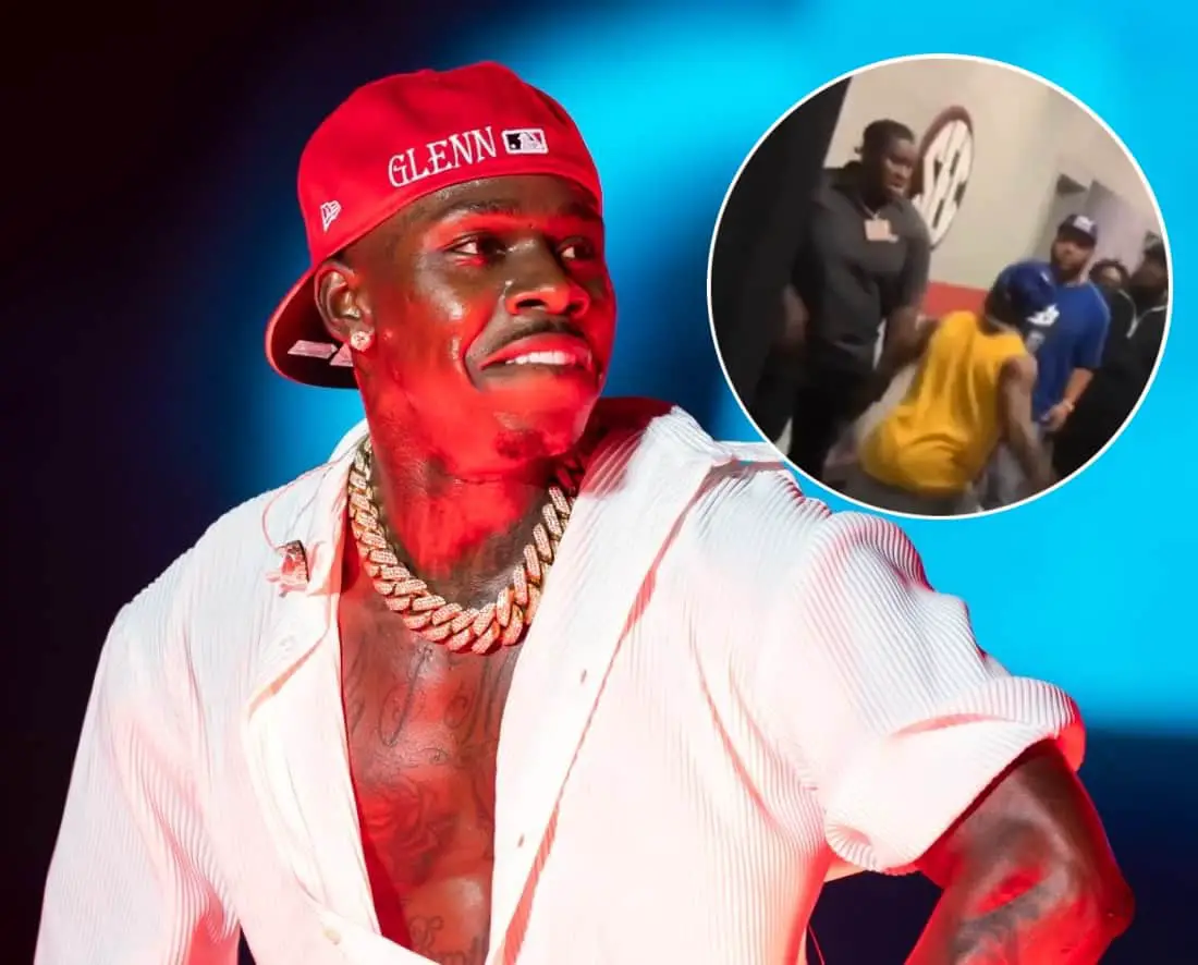 DaBaby Punches His Own Label Artist Wisdom At Concert Backstage