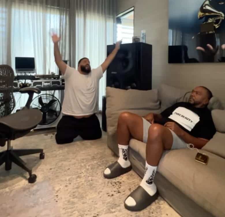 Watch DJ Khaled's Crazy Reaction To Kanye West, Eminem & Dr. Dre's Use This Gospel Remix