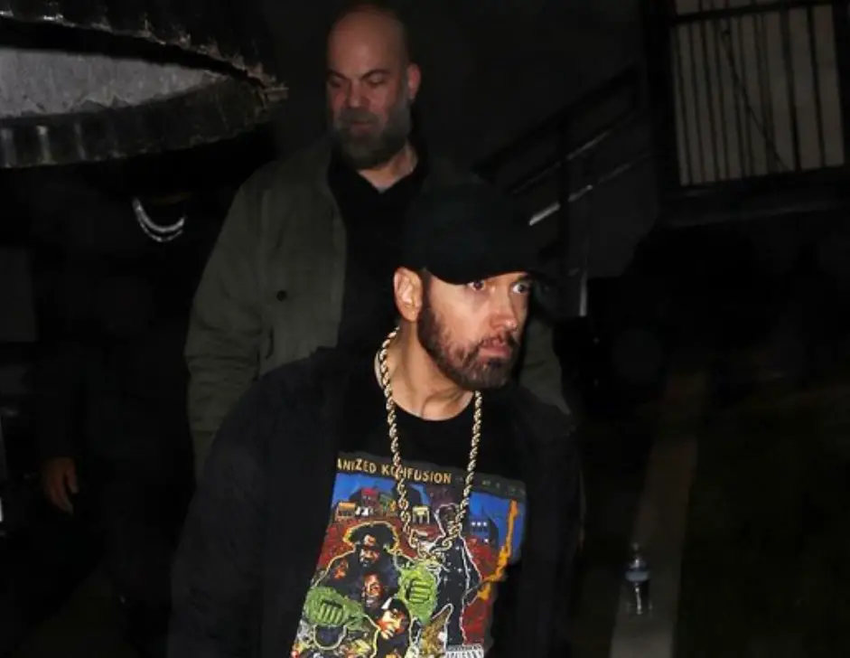 Eminem Makes Rare Public Appearance For Jimmy Iovine's 70th Birthday Party In LA