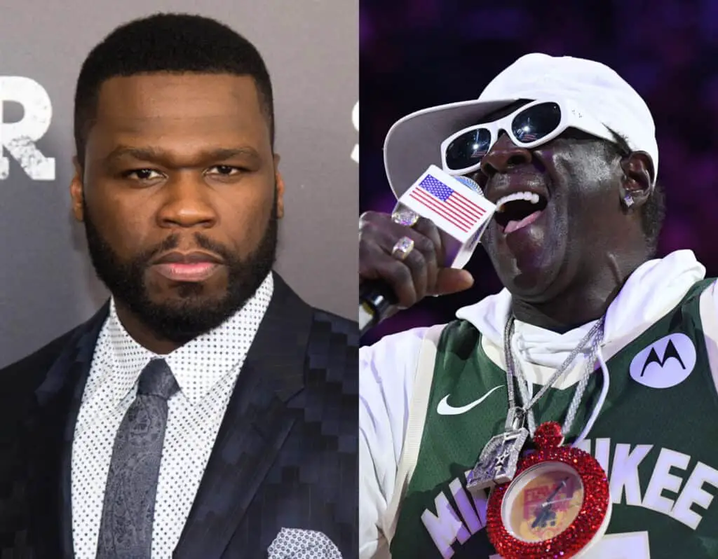 50 Cent's Hilarious Reaction To Flavor Flav Singing National Anthem At Bucks-Hawks Game