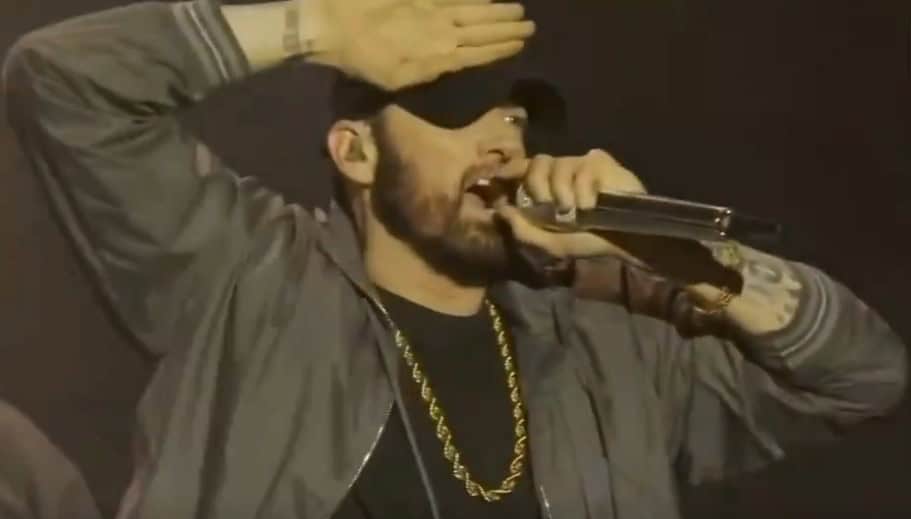 Eminem Performs Rap God, Cinderella Man & More In LA At Crawford vs Madrimov Boxing Event