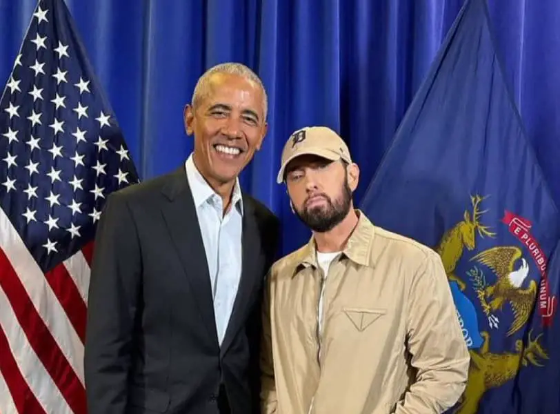 Eminem Introduces Barack Obama At Kamala Harris' Election Rally In Detroit